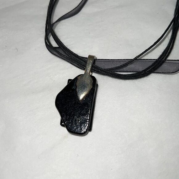 Custom Designed Vintage Abstract Vintage Necklace On An Adjustable Ribbon Cord - Picture 5 of 6